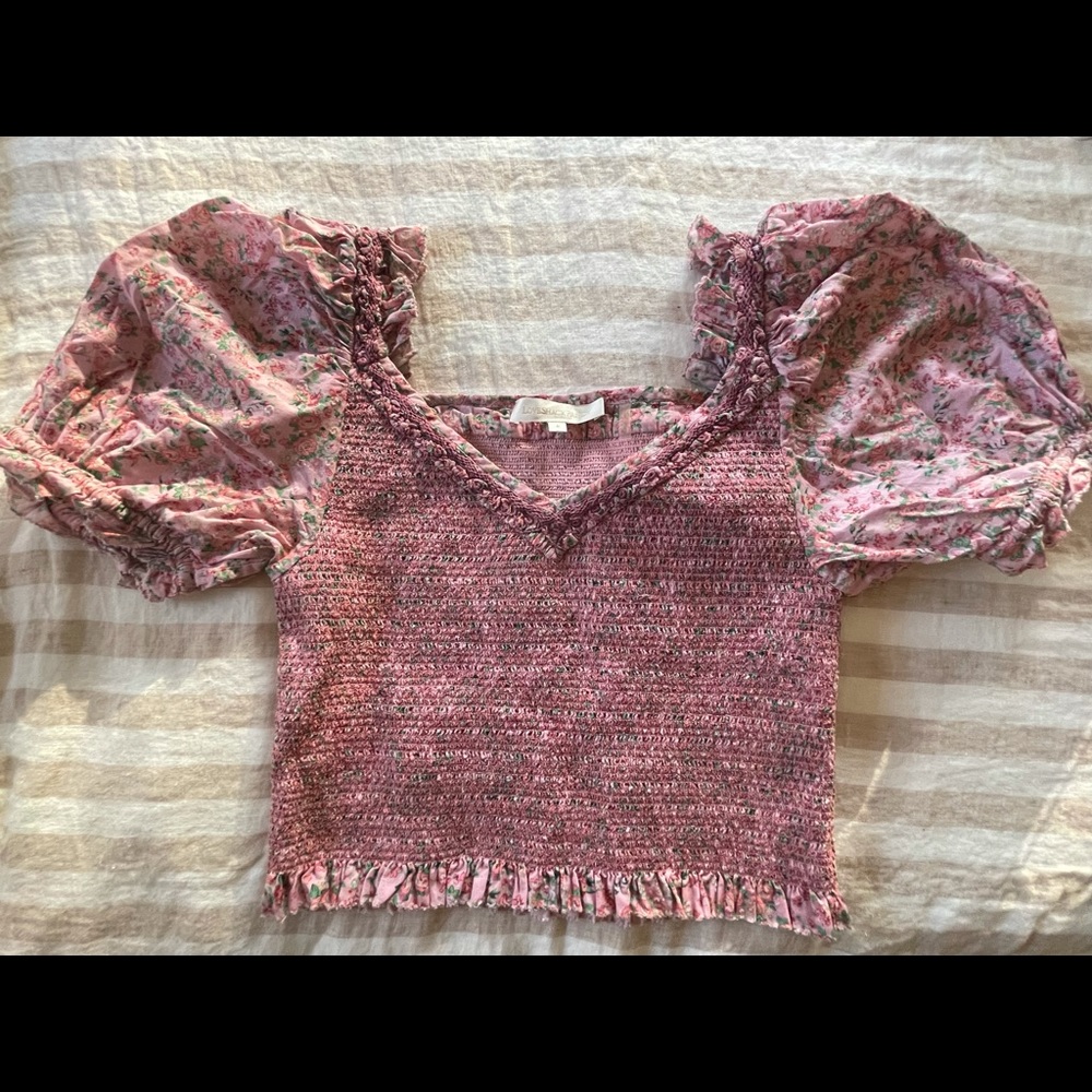 LoveShackFancy floral crop top